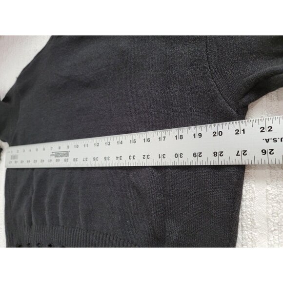 SooLinen Womens Cross Zipper Turtleneck Crop Sweater One Size Black Pullover New - Picture 5 of 6